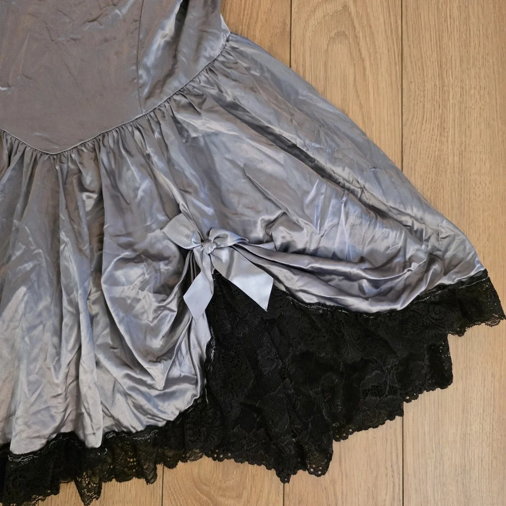 Current Mood Satin And Lace Mini Dress- Medium